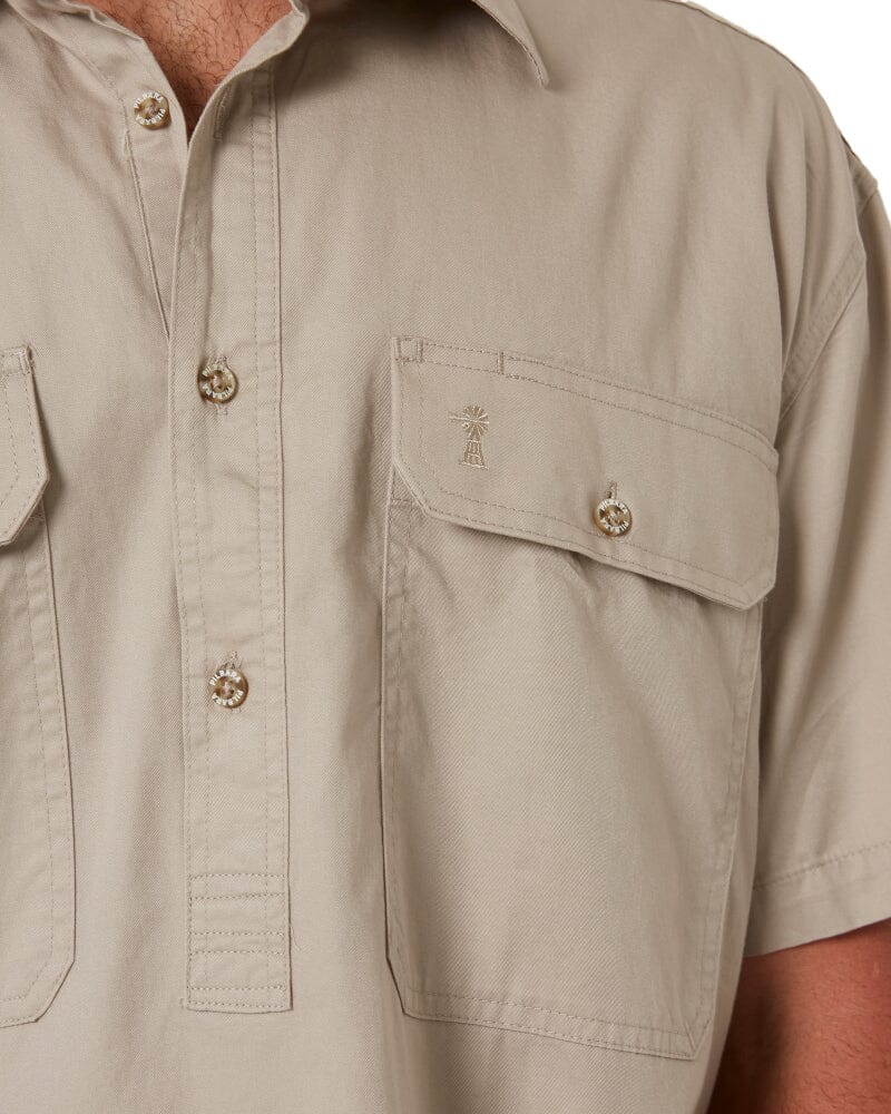 Closed Front SS Shirt - Clay - Image 6