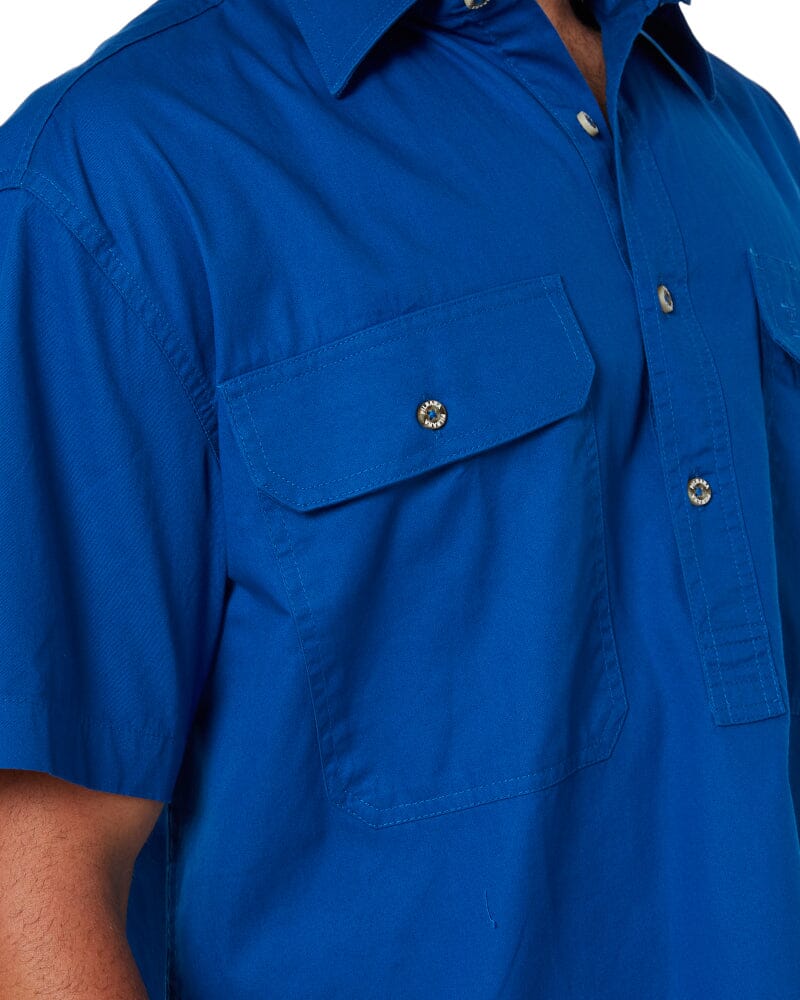 Closed Front SS Shirt - Cobalt - Image 5