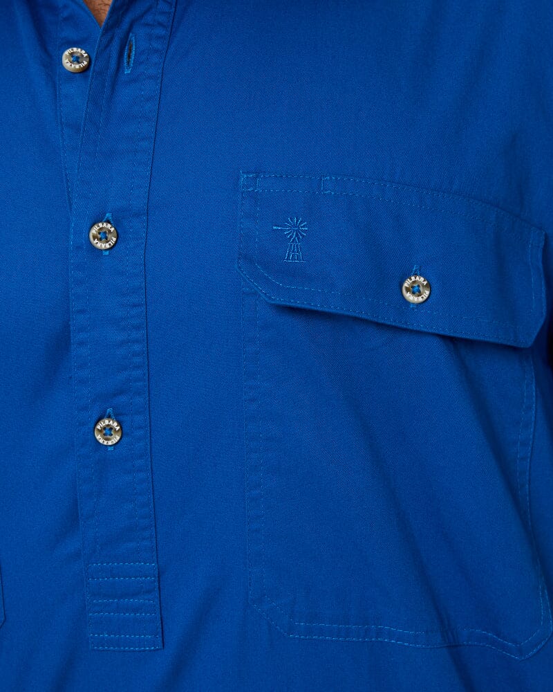 Closed Front SS Shirt - Cobalt - Image 6