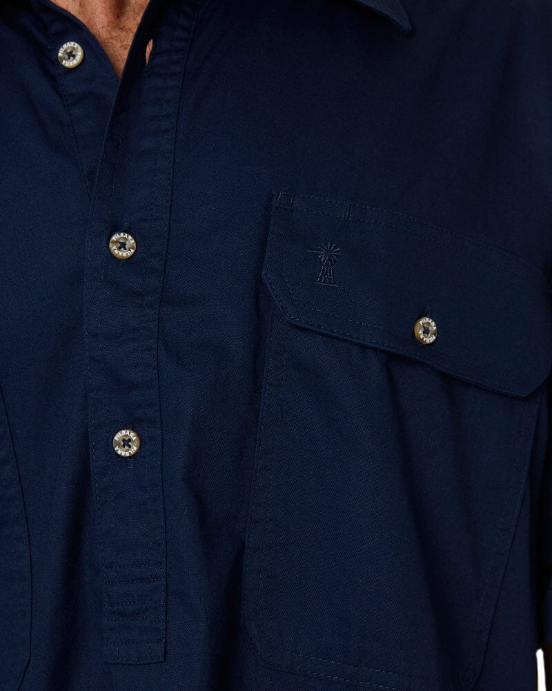 Closed Front SS Shirt - French Navy - Image 6