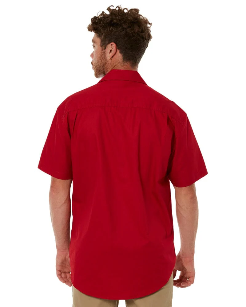 Closed Front SS Shirt - Red - Image 4