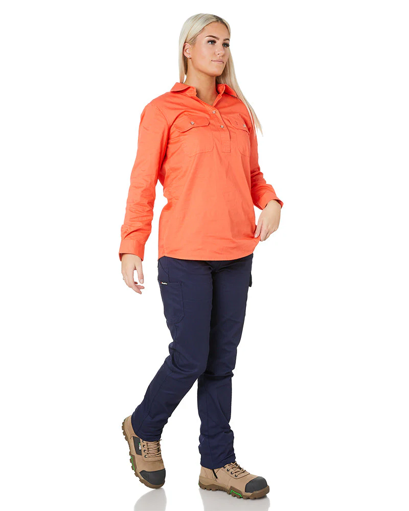 Ladies Closed Front Shirt LS - Watermelon - Image 2