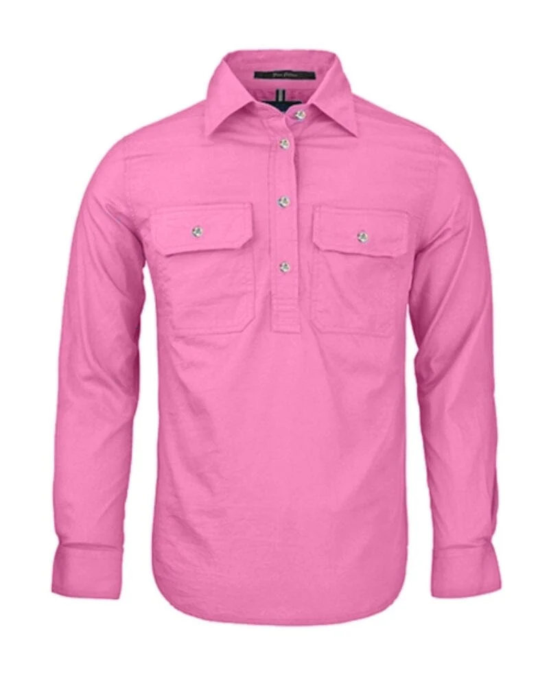 Ladies Closed Front Shirt LS - Blush