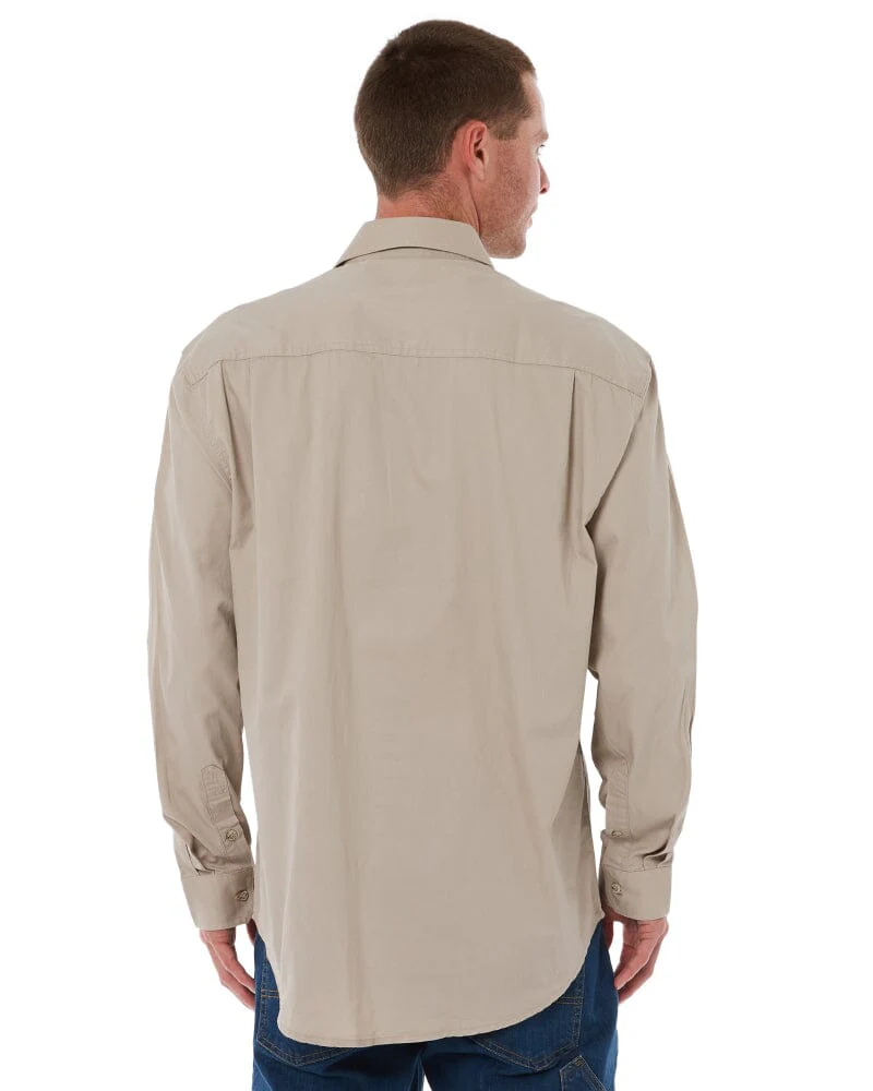Open Front Cotton Twill LS Shirt - Clay - Image 4