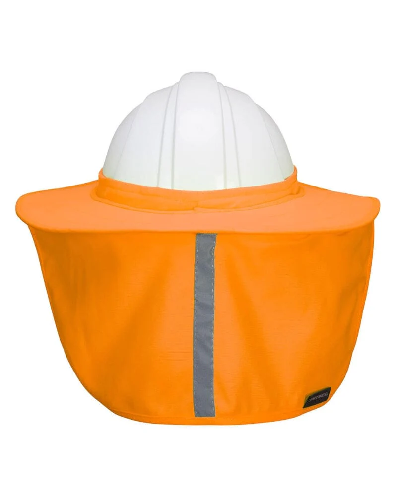 Hi Vis Hard Hat Brim With Neck Shade - Orange - Image 2