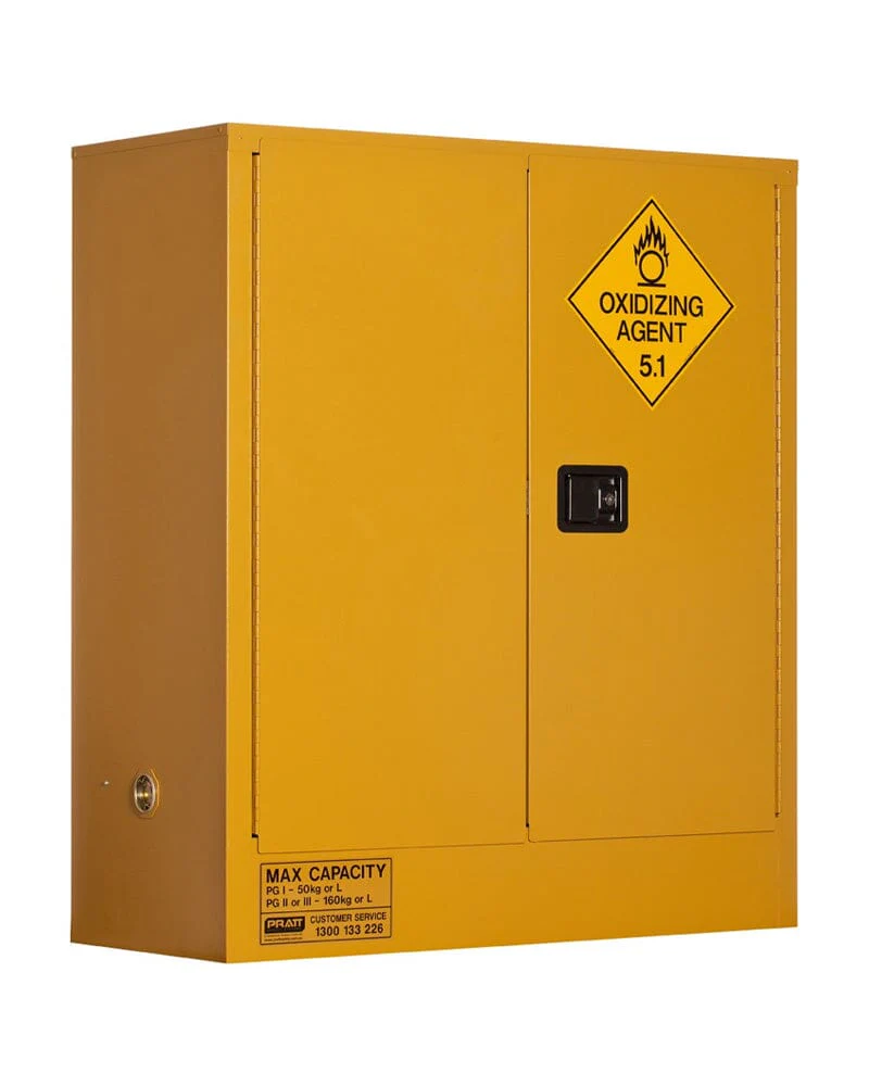 Oxidizing Agent Storage Cabinet 160L 2 Doors 2 Shelves - Yellow