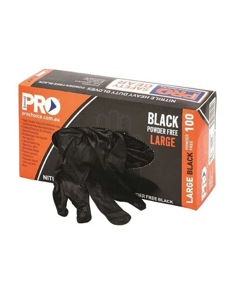 Disposable Nitrile Heavy Duty Gloves - Black - Image 2