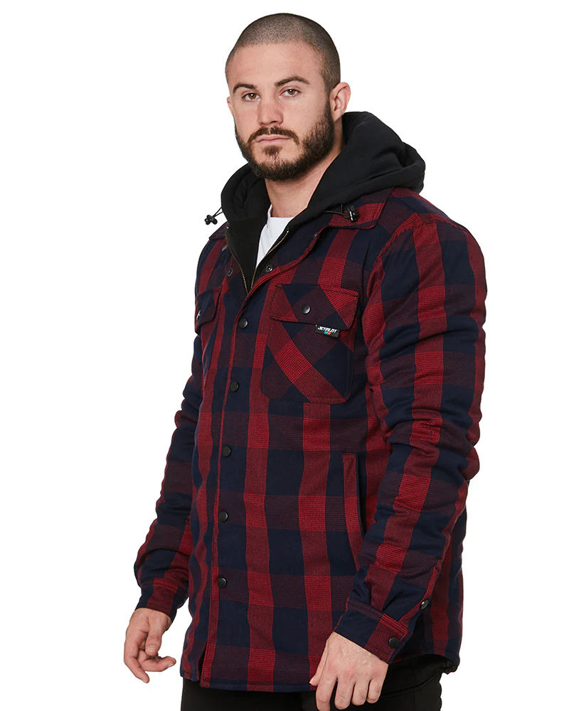 Quilted Flannel Jacket - Red - Image 3