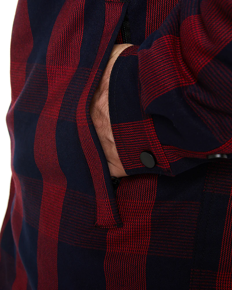 Quilted Flannel Jacket - Red - Image 5