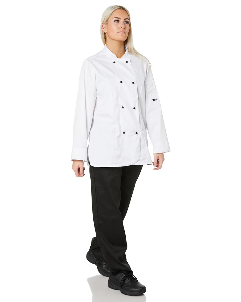 Rachel Ladies Chefs Jacket - White - Image 2
