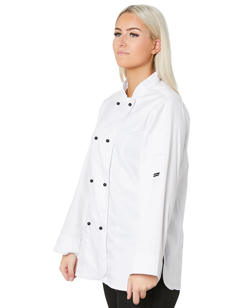 Rachel Ladies Chefs Jacket - White - Image 3
