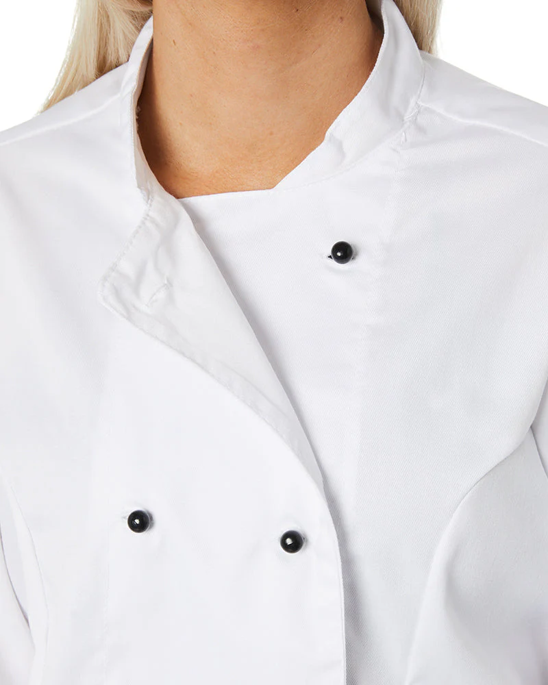 Rachel Ladies Chefs Jacket - White - Image 5