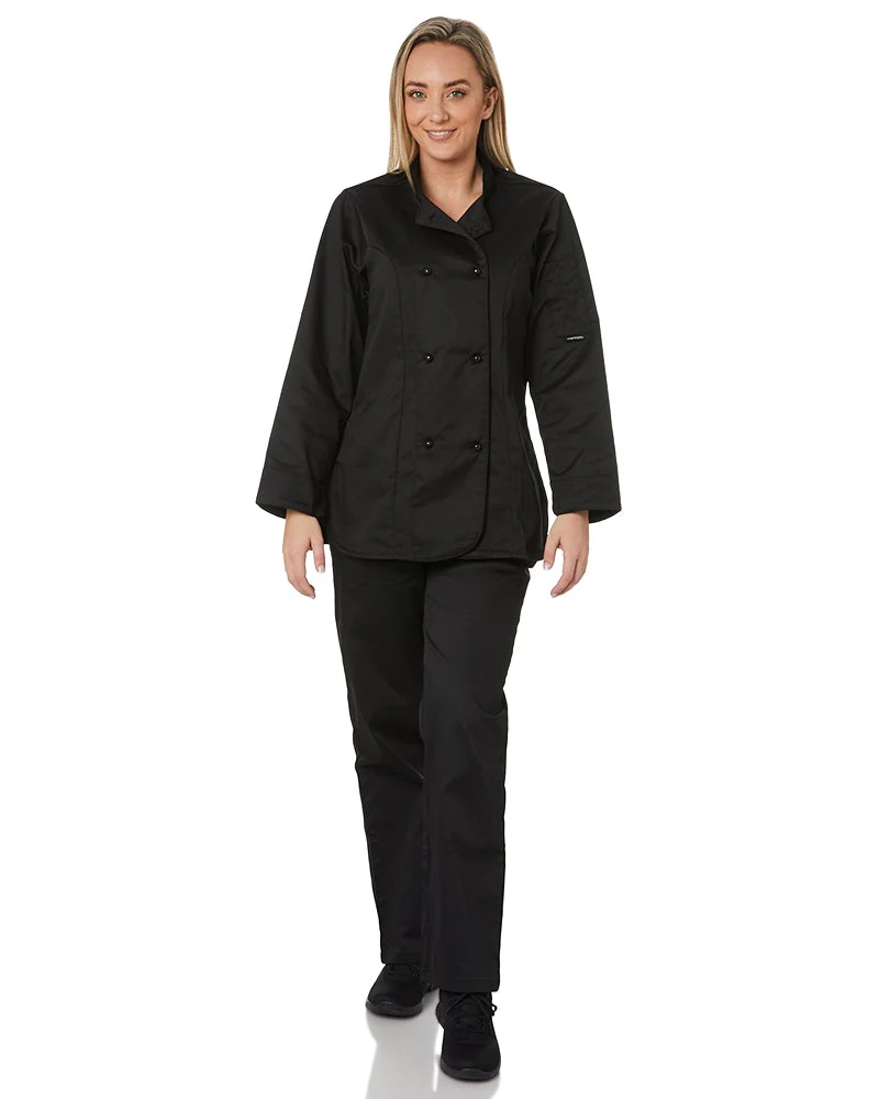 Rachel Ladies Chefs Trousers - Black - Image 2