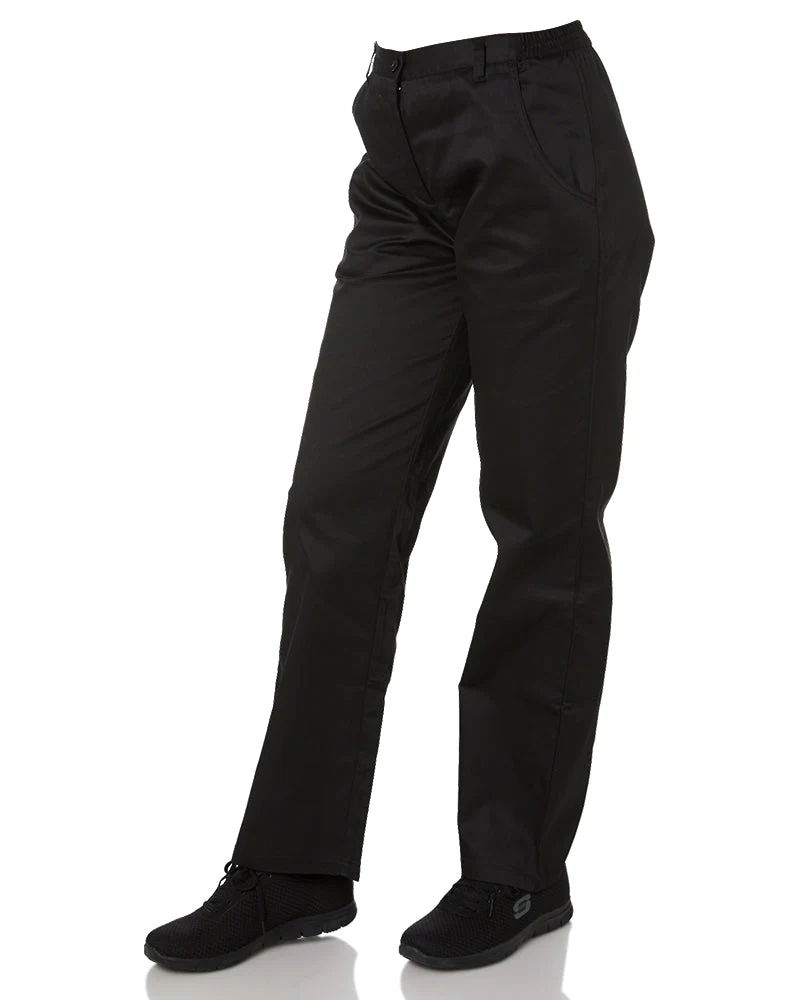 Rachel Ladies Chefs Trousers - Black - Image 3