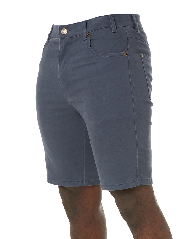 Cotton Stretch Jean Short - Gunmetal Blue - Image 3