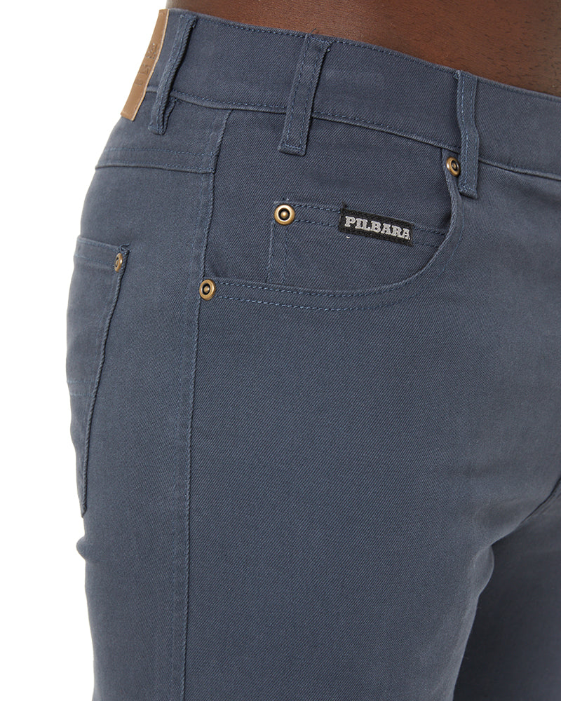 Cotton Stretch Jean Short - Gunmetal Blue - Image 6