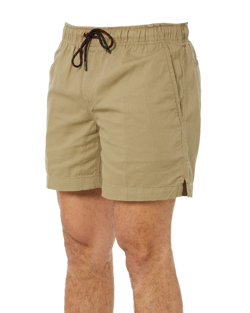Light Weight Elastic Waist Utility Short - Khaki - Image 3