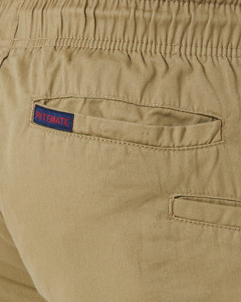 Light Weight Elastic Waist Utility Short - Khaki - Image 6