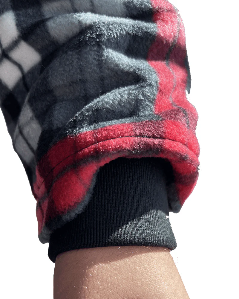 Polar Fleece Sherpa Lined Jacket - Red/Grey/Black/White - Image 3