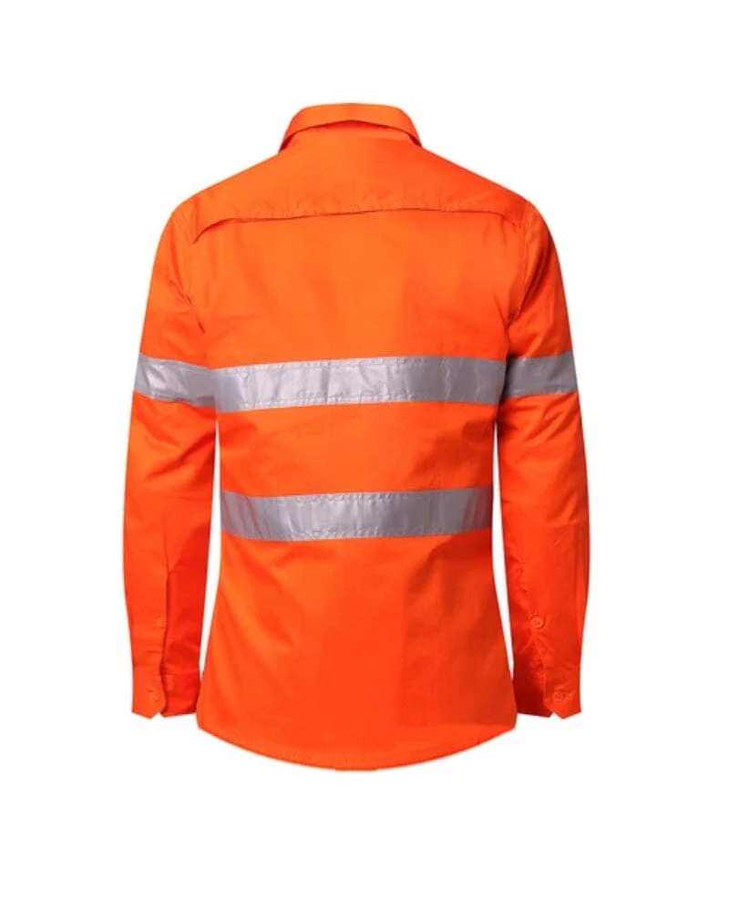 Womens Vented Lightweight Open Front Shirt - Orange - Image 8