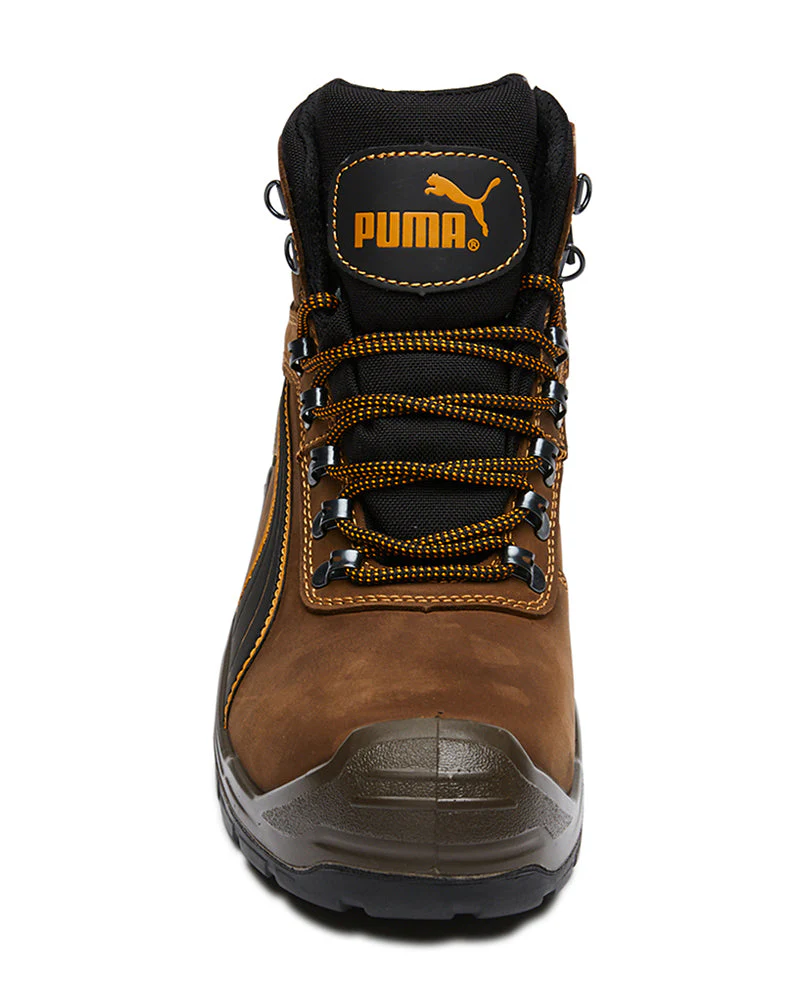 Scuff Cap Waterproof Work Boot With Zip - Brown/Yellow - Image 5