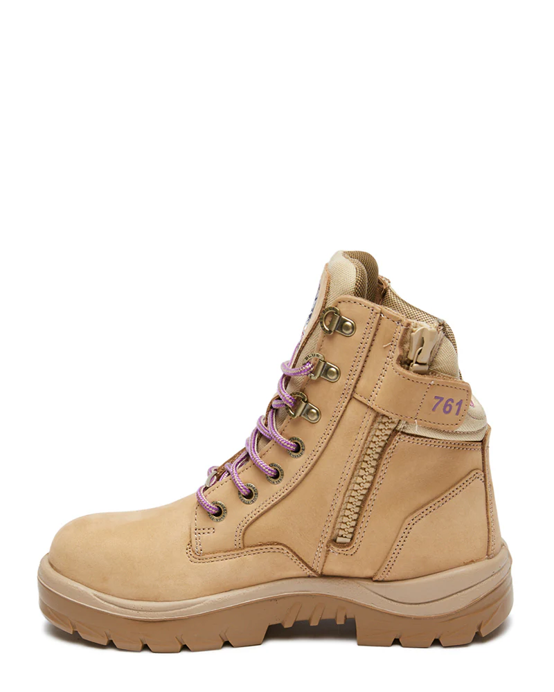Ladies Southern Cross Lace Up Ankle Boot with Zip - Sand - Image 2