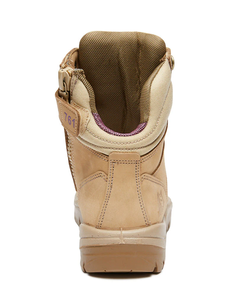 Ladies Southern Cross Lace Up Ankle Boot with Zip - Sand - Image 3