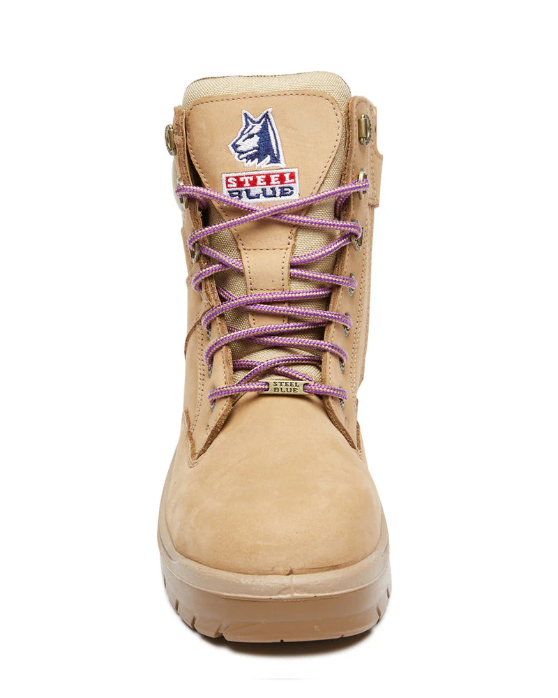 Ladies Southern Cross Lace Up Ankle Boot with Zip - Sand - Image 5