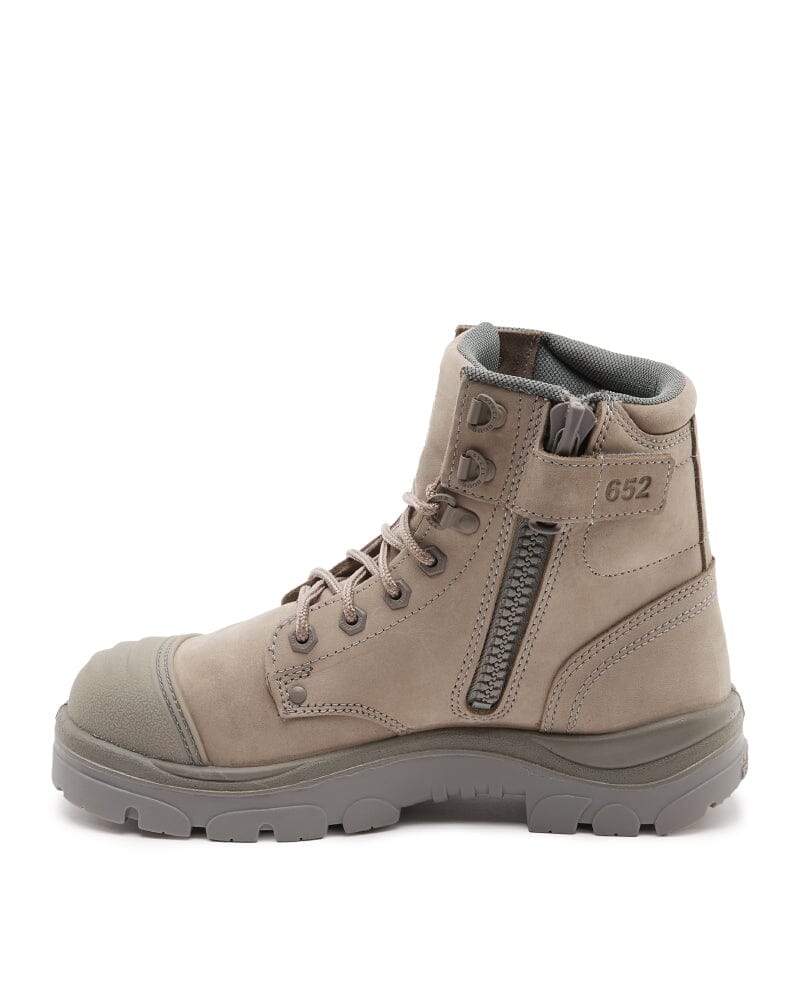 Argyle Lace Up Safety Boot with Zip and Scuff Cap - Granite - Image 2