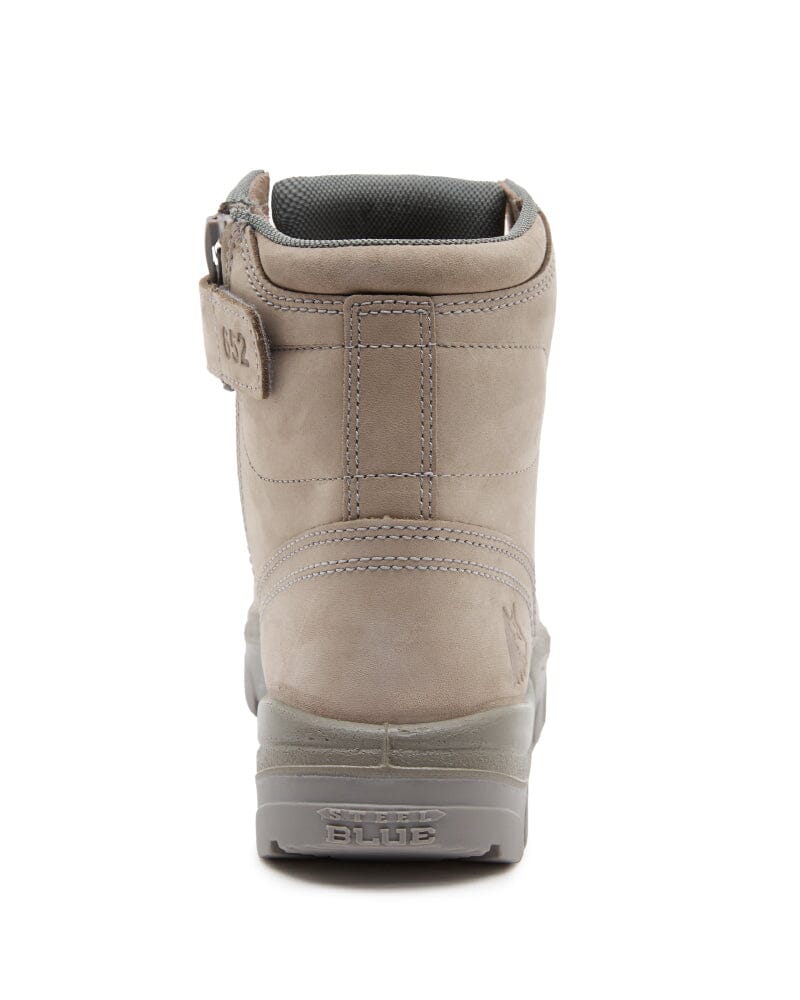 Argyle Lace Up Safety Boot with Zip and Scuff Cap - Granite - Image 3