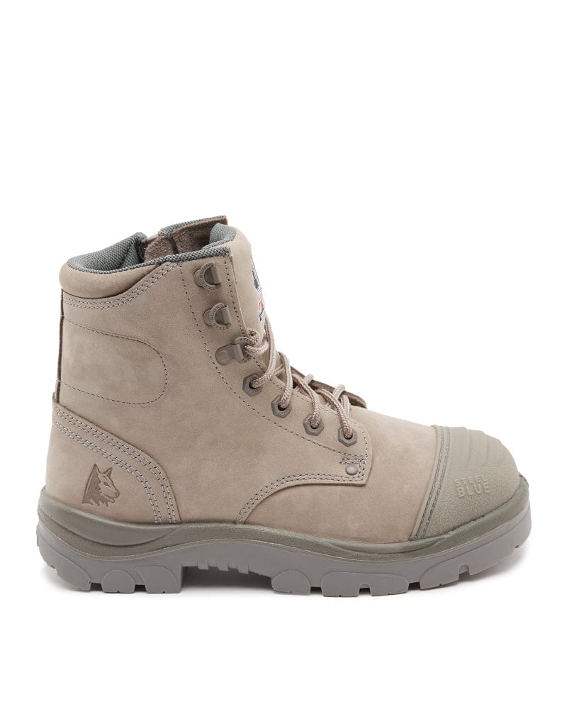 Argyle Lace Up Safety Boot with Zip and Scuff Cap - Granite - Image 4