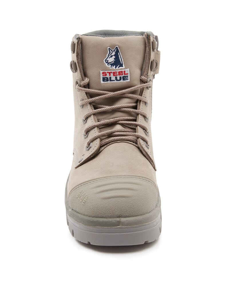 Argyle Lace Up Safety Boot with Zip and Scuff Cap - Granite - Image 5