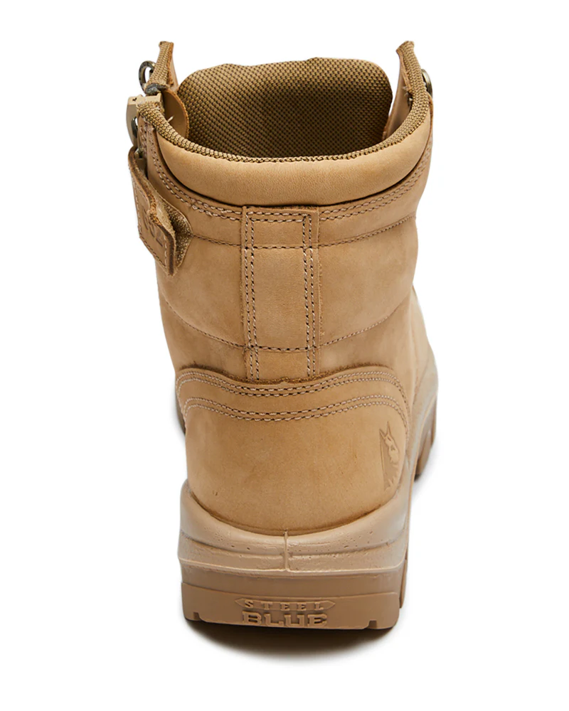 Argyle Lace Up Safety Boot with Zip and Scuff Cap - Sand - Image 3