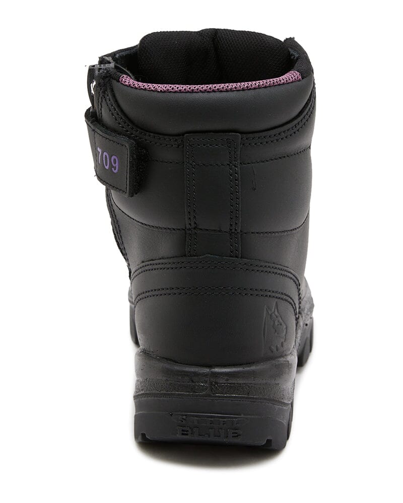 Ladies Argyle Zip Scuff Cap Safety Boot - Black - Image 3