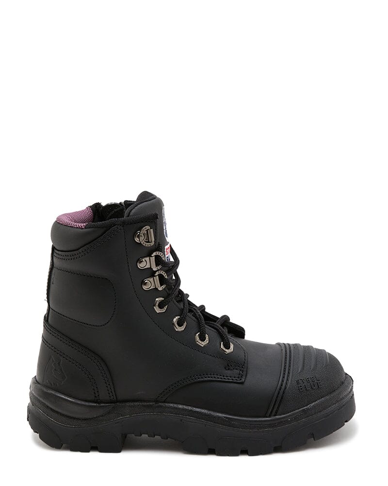 Ladies Argyle Zip Scuff Cap Safety Boot - Black - Image 4