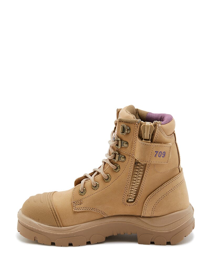 Ladies Argyle Zip Scuff Cap Safety Boot - Sand - Image 2