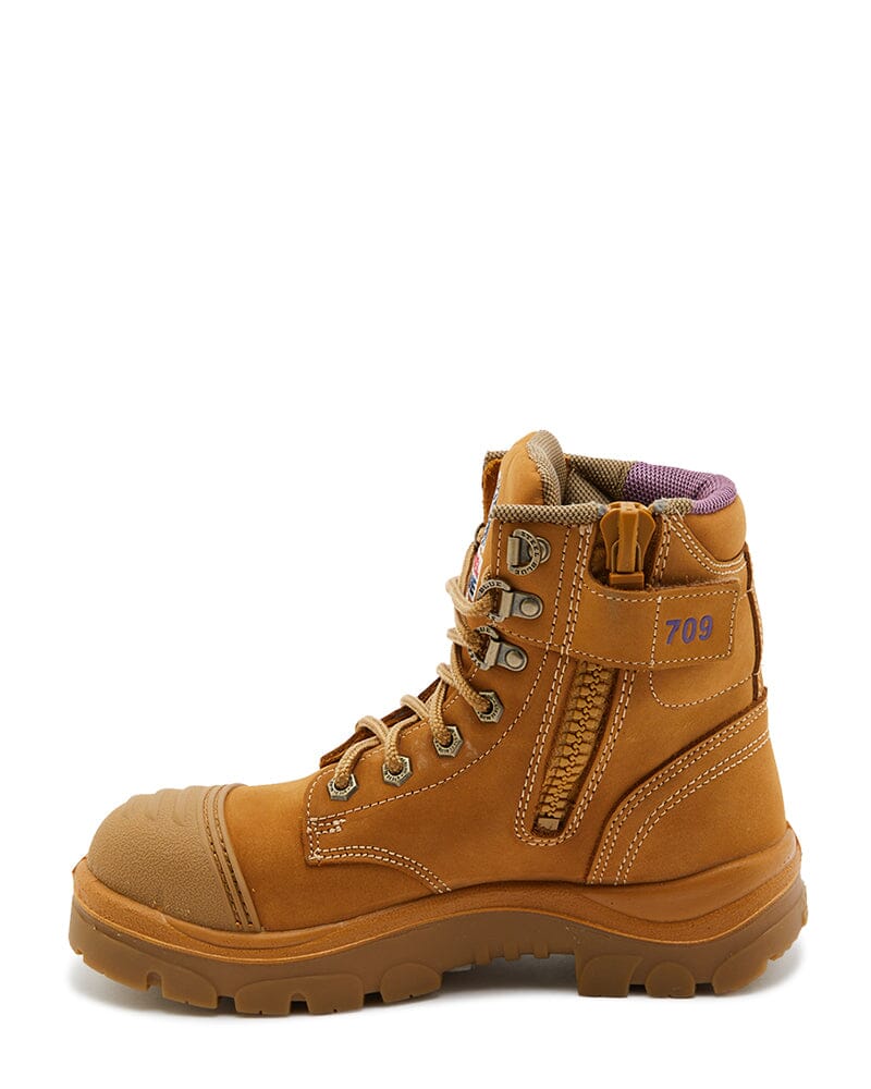 Ladies Argyle Zip Scuff Cap Safety Boot - Wheat - Image 2