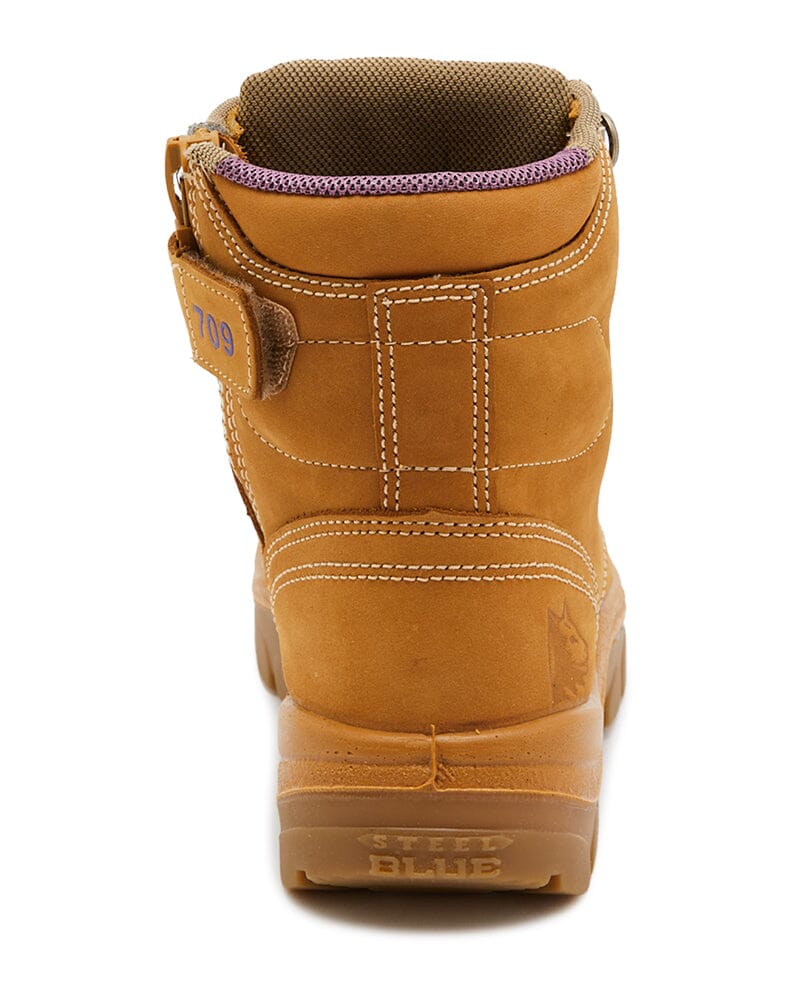 Ladies Argyle Zip Scuff Cap Safety Boot - Wheat - Image 3