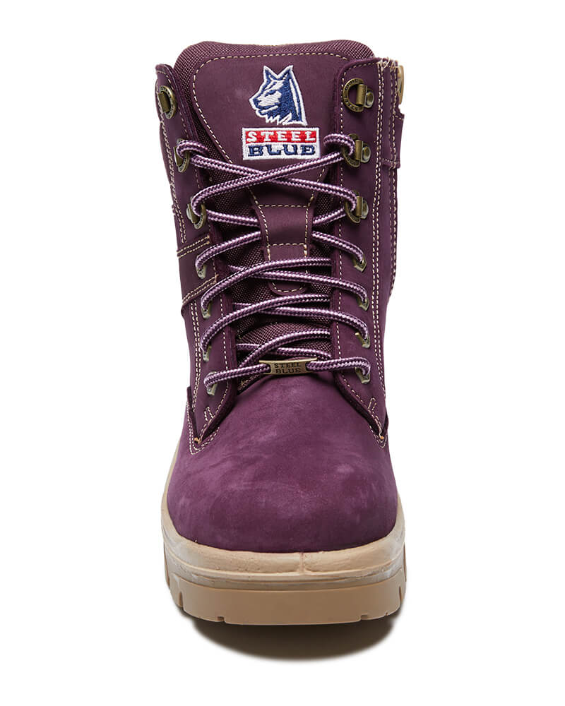 Ladies Southern Cross Lace Up Ankle Boot with Zip - Purple - Image 4