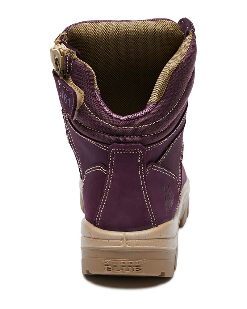 Ladies Southern Cross Lace Up Ankle Boot with Zip - Purple - Image 5