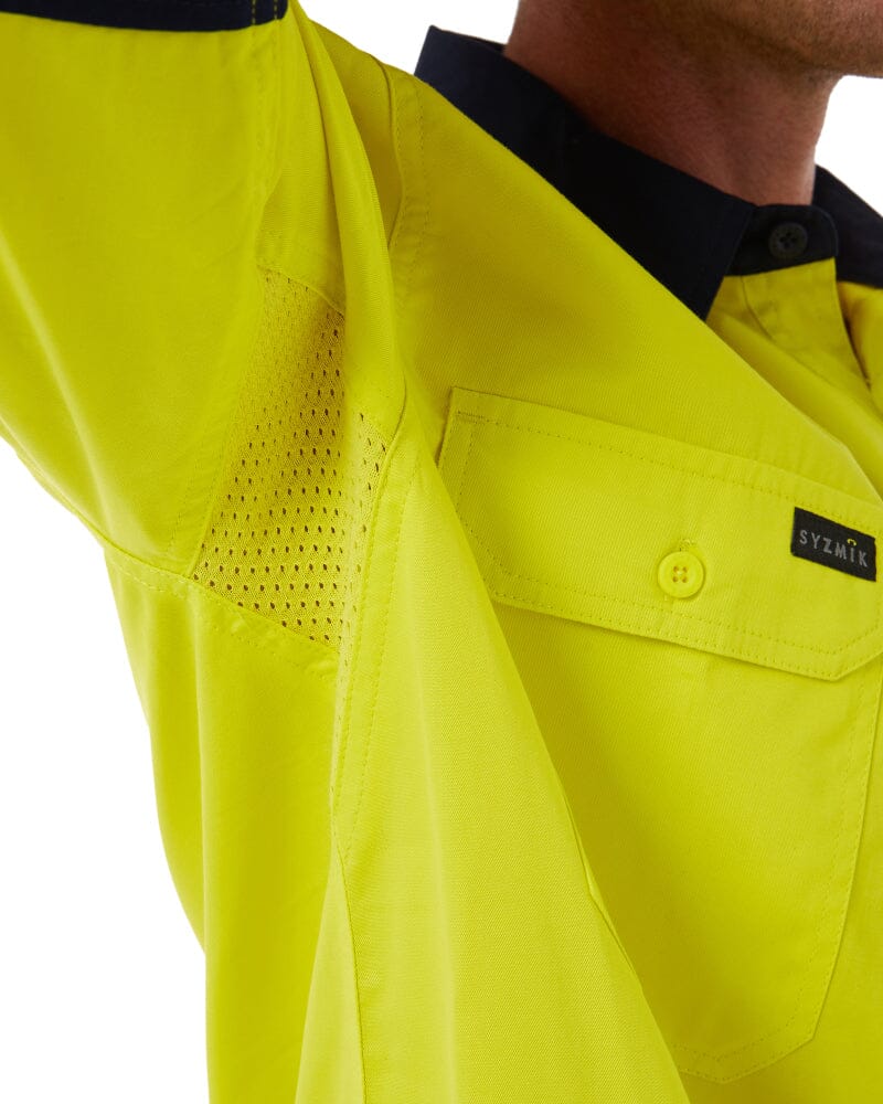 Closed Front Long Sleeve Shirt - Yellow/Navy - Image 8