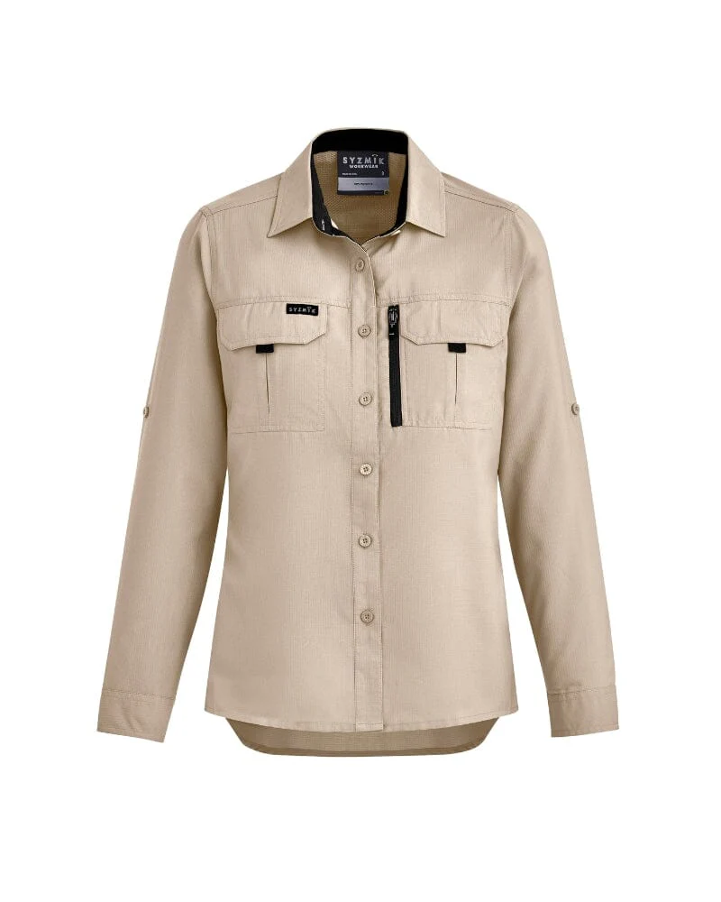 Womens Outdoor Long Sleeve Shirt - Sand - Image 9