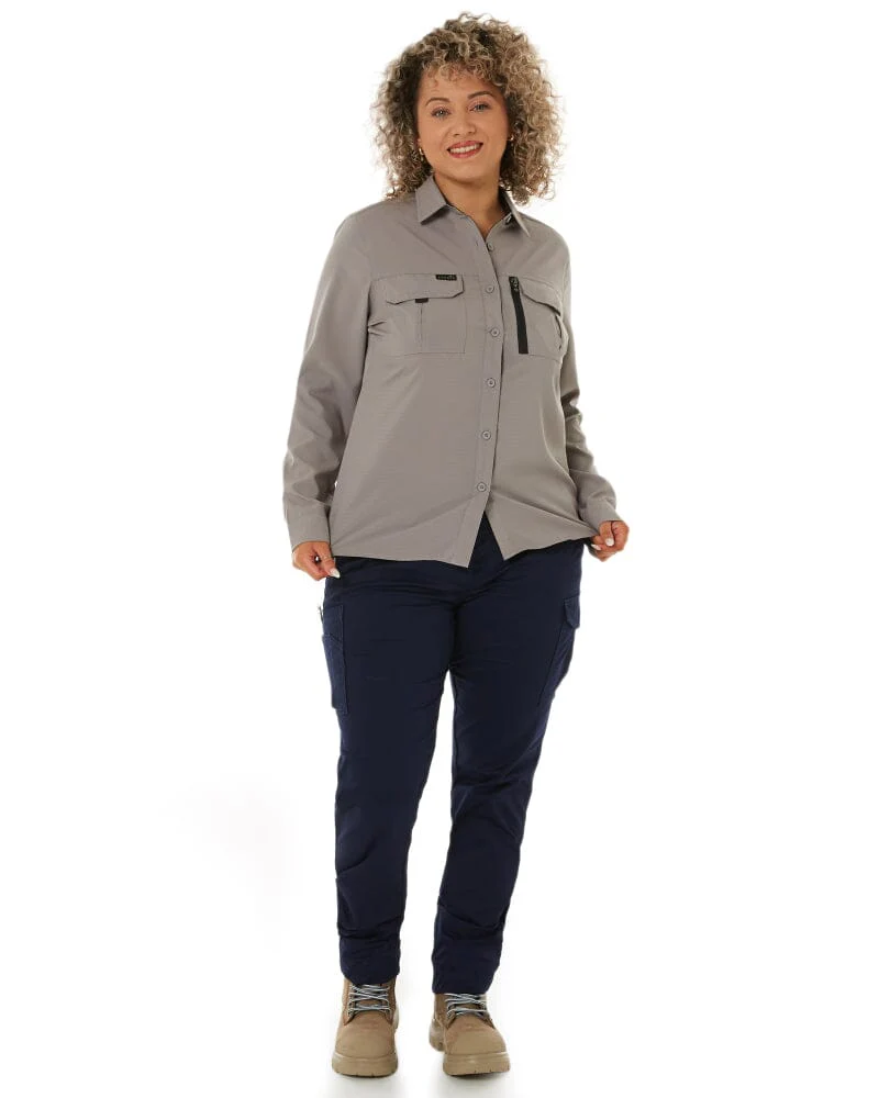 Womens Outdoor Long Sleeve Shirt - Stone - Image 2