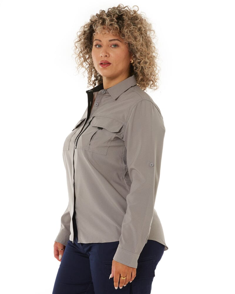 Womens Outdoor Long Sleeve Shirt - Stone - Image 3