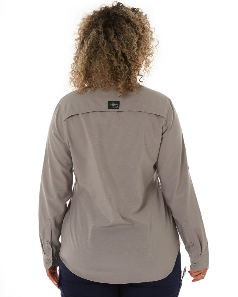 Womens Outdoor Long Sleeve Shirt - Stone - Image 4