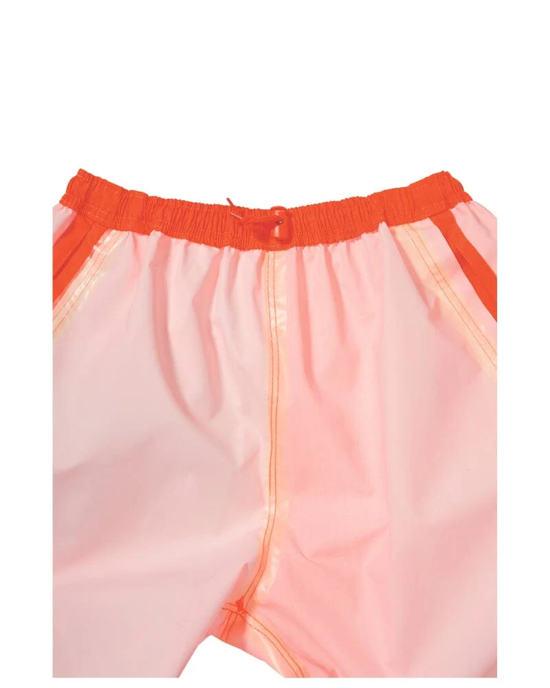Taped Two Tone Hi Vis Rain Shell Pant - Orange/Navy - Image 4
