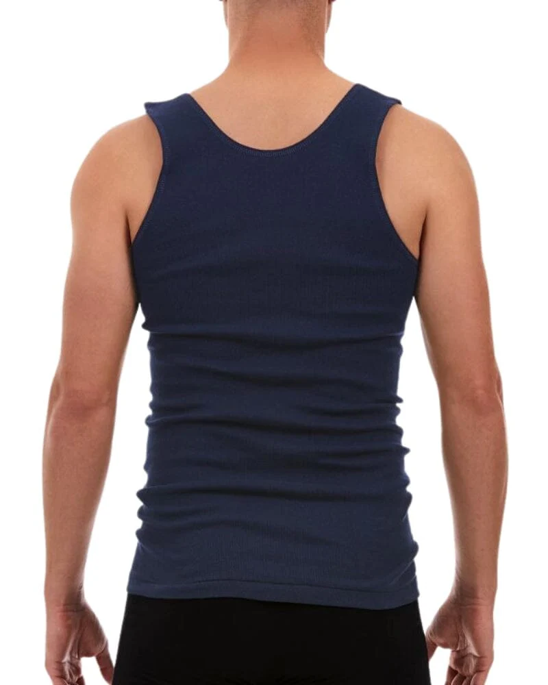 Big Fella Cotton Singlet - Navy - Image 2