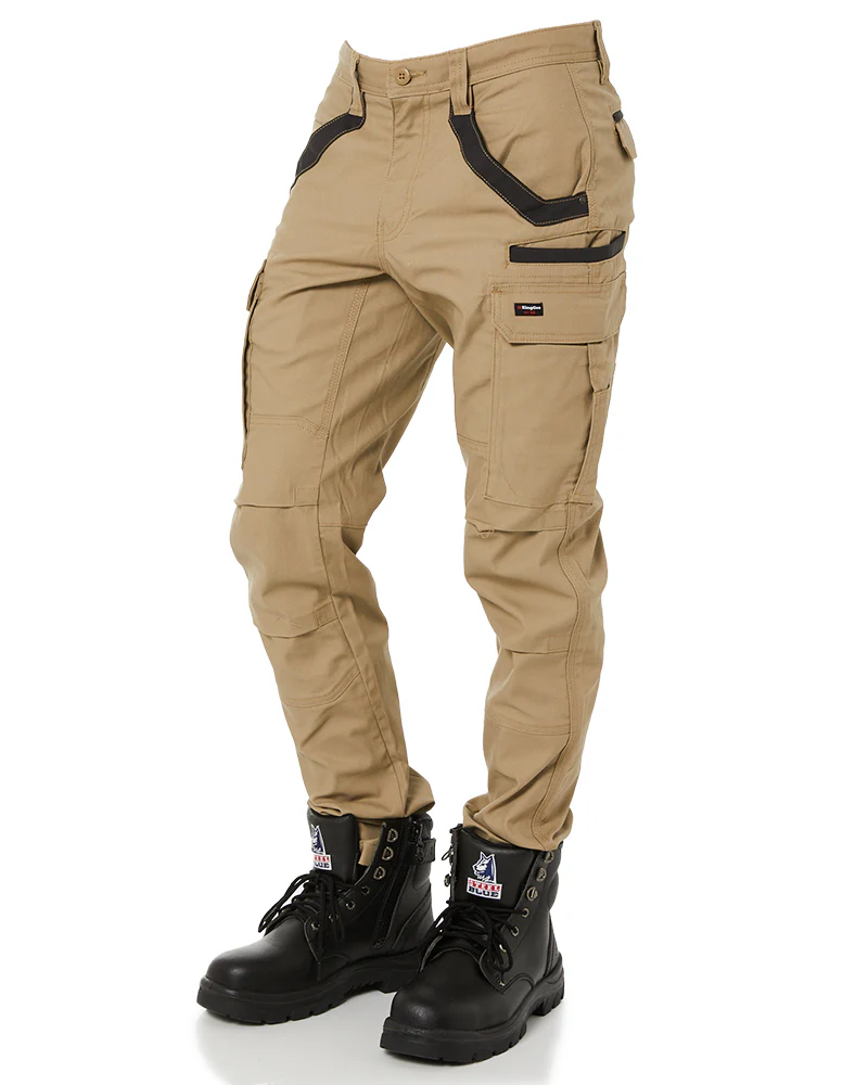 Tradies Stretch Cargo Pant - Khaki - Image 3