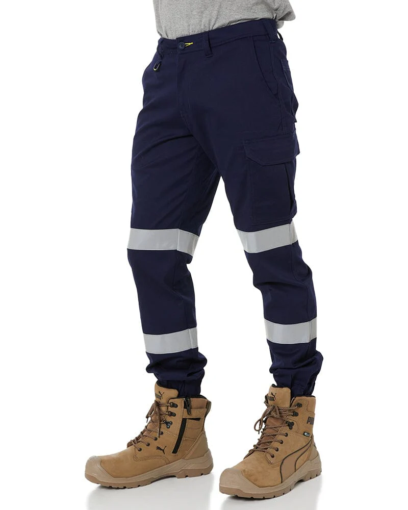 Taped Biomotion Stretch Cotton Drill Cargo Cuffed Pants - Navy - Image 3