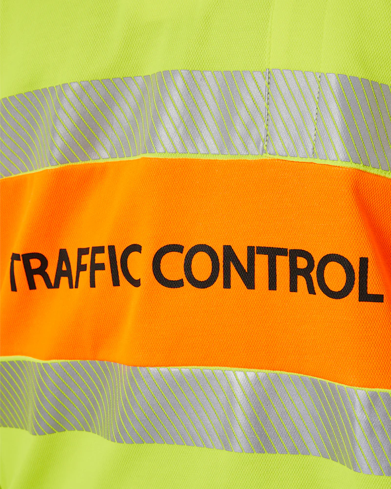 Traffic Control LS Taped Polo Shirt - Yellow/Orange - Image 5